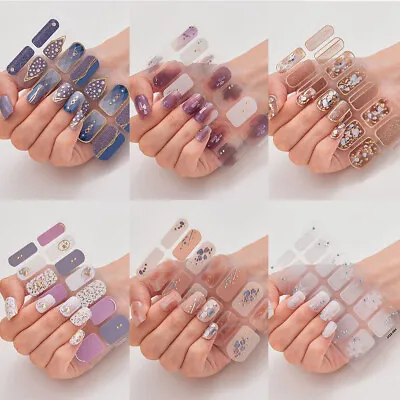 Laser Floral Full Cover Nail Stickers DIY Manicure Decorations Nail Art DIY Q • $3.92