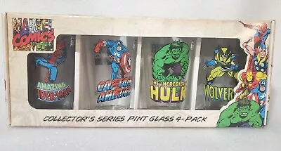 $45 • Buy Marvel Comics Heroes Collector's Series Pint Glass 4-Pack New In Box NIB