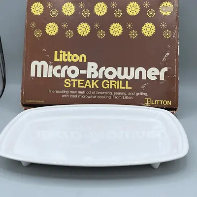 1970’s Litton Micro -Browner Steak Grill Platter In Box. • $17