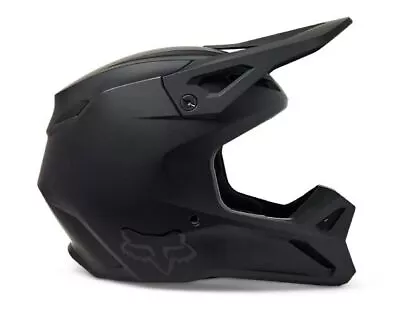 Fox Racing V1 Solid Helmet MX Motocross Dirt Bike Off-Road ATV Matte Black Adult • $358.94