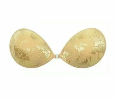 STRAPLESS BACKLESS SILICONE BRA PUSH UP Self Adhesive Invisible Lace Stick On UK • £6.47