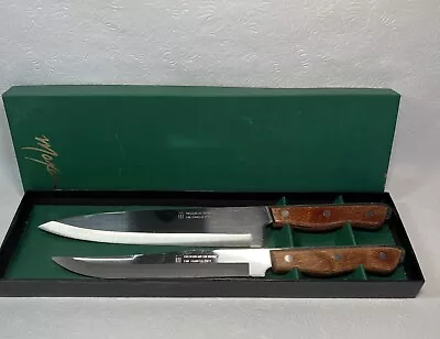 Maxam Stainless Steel Kitchen Knife Set 2 Piece Carving Chef's Wood Handle • $19.99