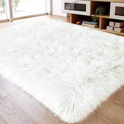 Large Carpet Faux Fur Sheepskin Area Rug Furry Rugs For Bedroom Living Room Rugs • $305.99