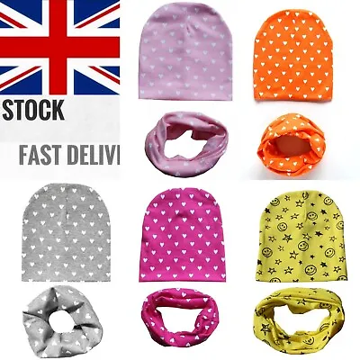 Baby Hat And Scarf Set Beanie Hat With Snood Scarf Neck Warmer For Infant • £5.45