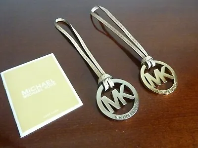 Michael Kors Gold Tan Mk Logo Purse Hang Tag Bag Charm Fob Replacement • $17.99