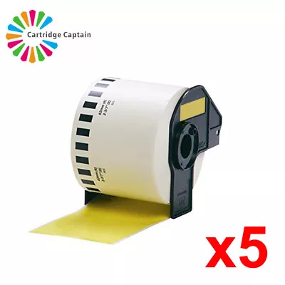 5x PRINTER LABELS FITS BROTHER DK44605 QL500 QL600 QL700 QL800 QL1050/1100 62MM • £17.68