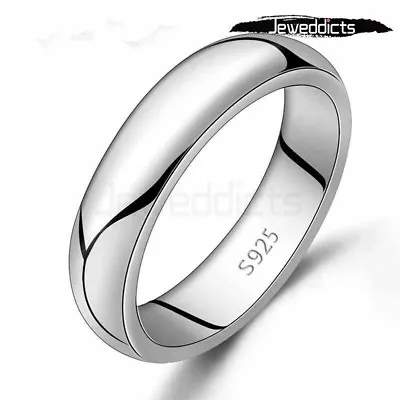 Ring Plain Band Classic Sterling Silver Plated Wedding Engagement Men Women • $5.99