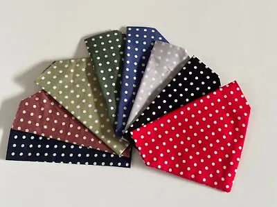 Handmade Dog/Cat Bandana Slide On Collar Neckerchief Scarf Polka Dot • £2.69