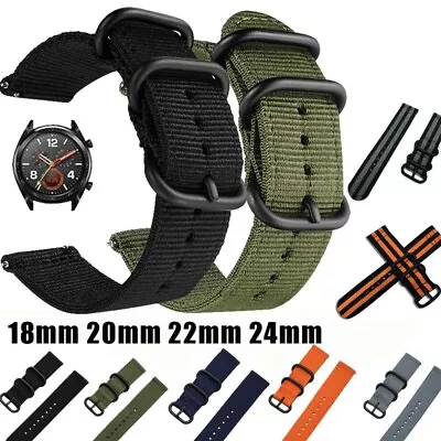 Nylon Woven Watch Band Strap Belt Wristband Replacement 18mm 20mm 22mm 24mm • $6.15