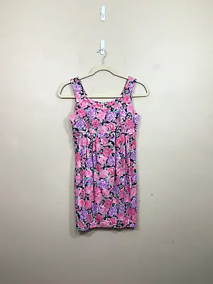 VTG Womens Handmade Floral Mini Dress S Pink Cottagecore Retro Party Wedding 90s • $26.99