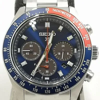 SEIKO PROSPEX SPEEDTIMER SBDL097 Pepsi Red Blue Chronograph Men Watch New In Box • $820.53