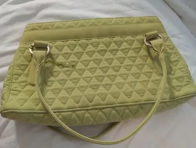 Vera Bradley Quilted Cloth Lime Green Trapeze Handbag Retired • $10