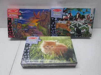 LOT 3X Melissa And Doug 30 60 Piece Jigsaw Puzzles  • $29.99