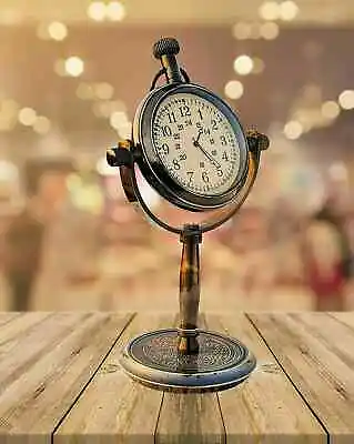 Table Decor Brass Antique Watch Desktop Nautical Clock Vintage Maritime • $29