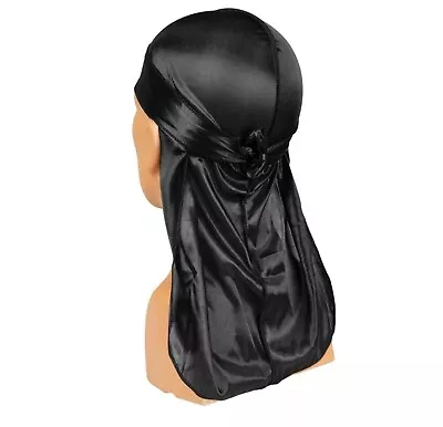 Premium Silky BLACK DURAG Doo Rag Fast Shipping  • $5.99