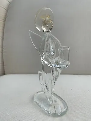 Vintage Murano Thick Glass Angel Figurine Candle Holder W/ Original Label • $40