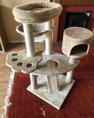 £29.99 • Buy Large Cat Kitten Tree Scratcher Scratching Climbing Play Activity Post Tower UK
