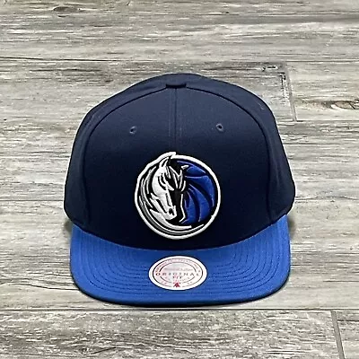 Dallas Mavericks Mitchell & Ness Hat Blue Snapback Big Logo • $23.99