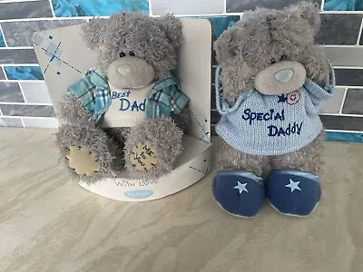 £7.99 • Buy 2x RARE VINTAGE ORIGINAL ME TO YOU GREY TATTY BEARS SOFT PLUSH FOR DAD DADDY