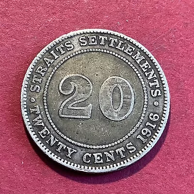 Straits Settlements Malaysia King George V 20 Twenty Cents 1916 Silver AX113 • £9.50