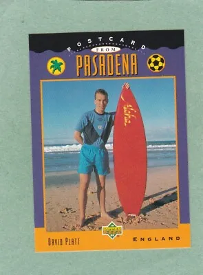 £1.25 • Buy David Platt England Upper Deck Usa 94 World Cup Postcard From Pasadena Card