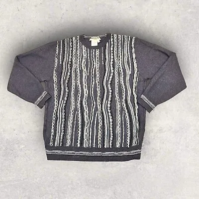 VTG Montechiaro  Coogi Style  Virgin Wool Sweater Women's Fits Size Small Gray • $17.46