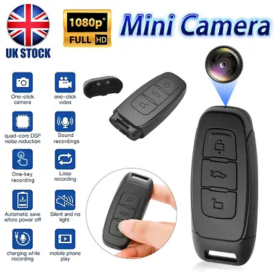 UK 1080P Mini Camera Car Key DVR Video Recorder Security Camera Motion Detection • £29.79