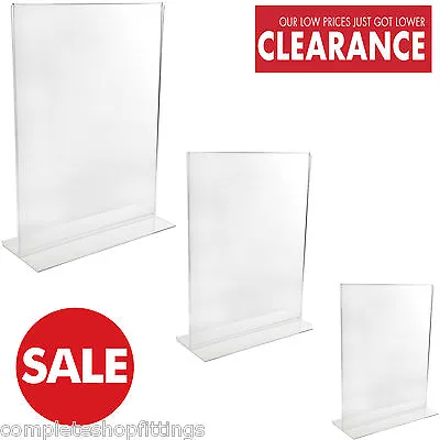£8.03 • Buy Double Sided Acrylic Poster Menu Holder Perspex Leaflet Display Stands A4 A5 A6 