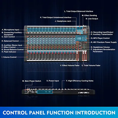 16 Channel Digital Sound Mixing Console Board Studio Audio Mixer Bluetooth USB • $125.40