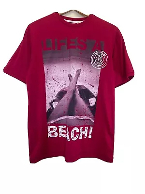 Men’s Ocean Pacific T-shirt Life’s A Beach Red Size S Cool Graphic. • £10.95