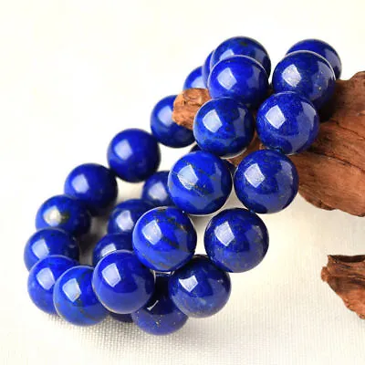 2pcs Huge Men's 10mm Natural Blue Lapis Lazuli Gemstone Beads Stretch Bracelet • $8.99