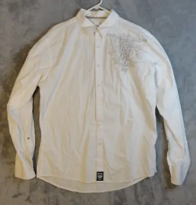 Rock 47 Shirt  Mens  Size XL White Embroided  Button Up Long Sleeve Western • $21.97