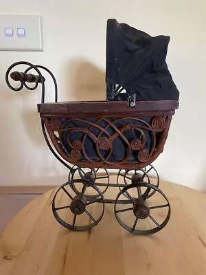 Vintage Baby Doll Toy Wooden Stroller Pram • $130