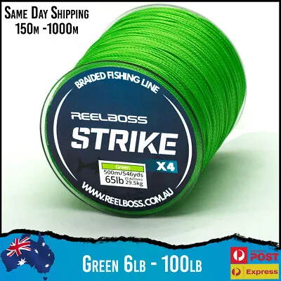 ReelBoss Green Braid Fishing Line 8lb 10lb 12lb 15 20lb 30lb 50lb 150m 300m 500m • $15.95