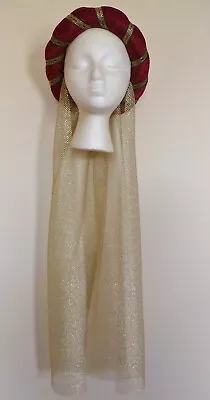 £22.50 • Buy Red & Gold Medieval Headpiece ,Custom Made Headdress, Pick Your Head Size