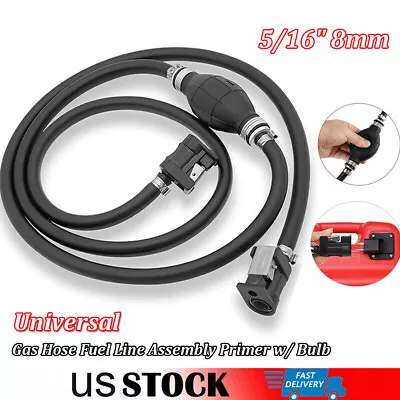 Fuel Line Assembly W/ Primer Bulb Steel Hose Clamps Marine Outboard Boat Motor • $10.98