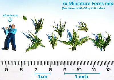Miniature Ferns Bracken Plants Mix HO O Scale Model Foliage Diorama 1:87 Railway • £13.68