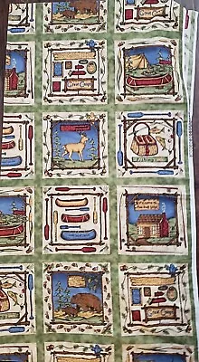 Camping Canoeing Cabins Outdoors Theme Leslie Beck Cranston Cotton Fabric 1.17yd • $9.95