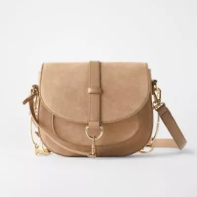 Zara Suede Oval Crossbody Bag - OS • $38