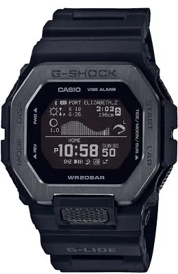 G-Shock Casio G-Lide Step Tracker Tide Graph White Men Watch GBX100-7 Black • £158.27