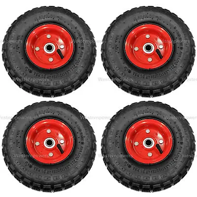 4 Pack 10 Inch Pneumatic Tire Wheels For Garden Carts Yard Dump Utility Wagon • $55