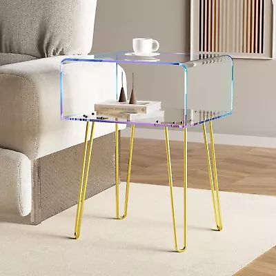 Acrylic Rainbow Transparent Coffee Table Nightstand Bedside Table For Bedroom • $175.20