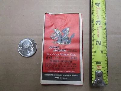 Vintage FLYING DRAGON Firecracker Pack Label - VERY UNUSUAL 40 PIECES  7/8'' • $7.99