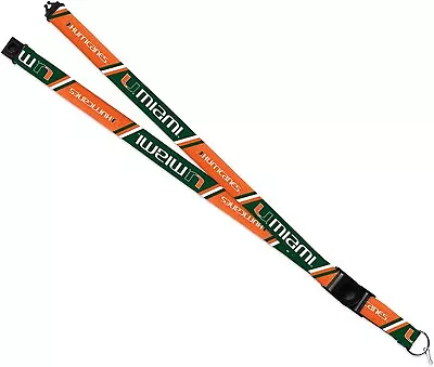 University Of Miami Hurricanes Lanyard Keychain Double Sided 18 Inch Button... • $14.79