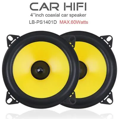 2pcs 4 Inch 60W 2-Way Car Audio Stereo Speakers 80-20KHz Full Range Frequency • $34.33