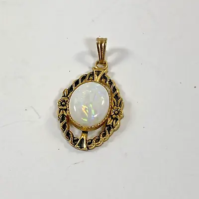 Vintage  Gold Filled Opal Pendant 😀See Video😀 • $48