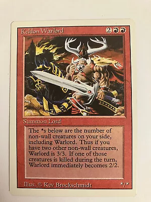 Magic The Gathering Card Game Revised Edition Red Card Keldon Warlord • £2.99