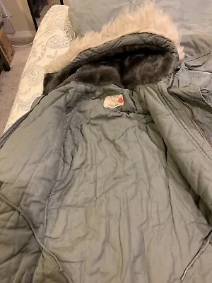 Original USAF N-3B Sz X-Small Heavy Winter Flying Parka W/Fur Hood Nice • $135