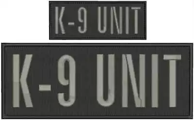 K-9 UNIT EMBROIDERY PATCH 4X8' And 2x5 Hook ON BACK Grey • $14.99