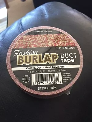 Fashion Burlap Duct Tape Pink Cheetah 1.88  X 10yds New!!! • $3